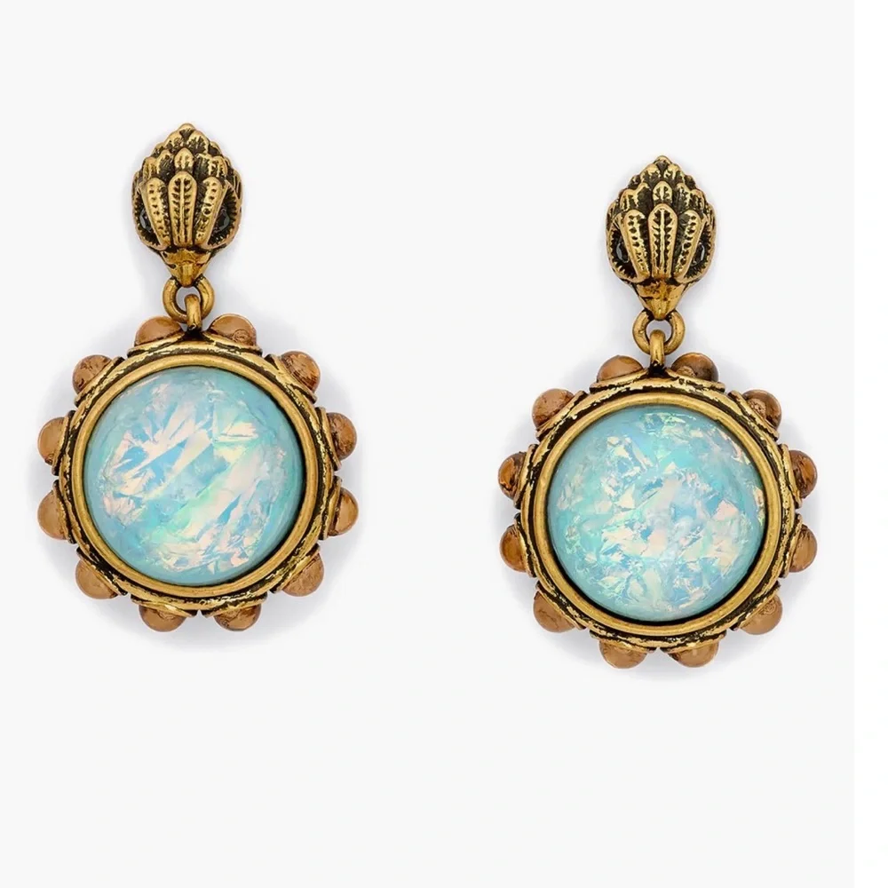 Kurt Geiger Eagle Motif Resin Stone Drop Earrings - Picture 1 of 3